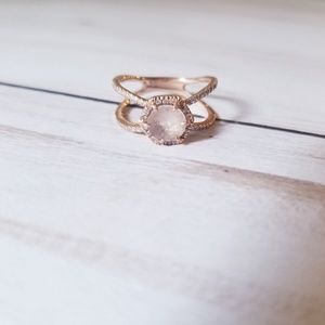 Size 6 Luna Skye morganite and diamond ring